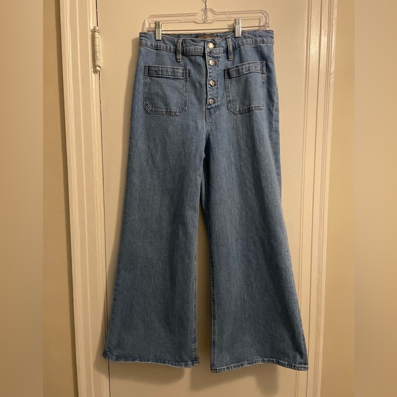 J Crew Point Sur Wide Leg Crop Jean Size 30 Tall - Picture 1 of 13